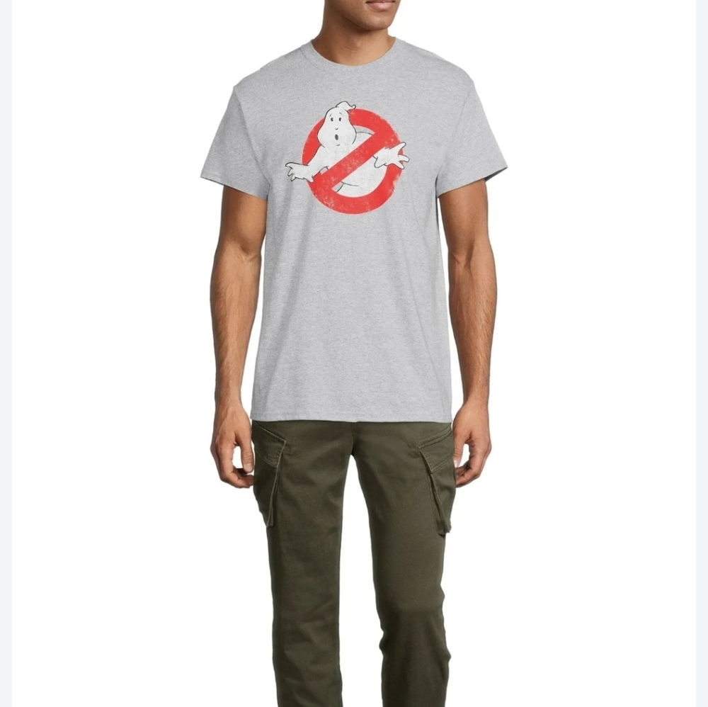 Ghostbusters Gray Mens Medium Ribneck Tshirt M Grey